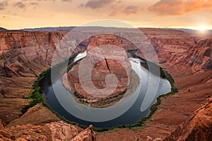 Famous viewpoint, Horse Shoe Bend in Page, Arizona