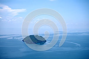 Famous viewpoint at Kao Lom Muak mountain aerial view of Ao Manao bay and Ao Manao beach. Prachuap Khiri Khan, Thailand in 14th