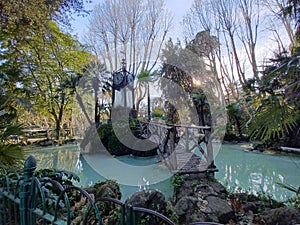 The famous Villa Borghese water clock in Rome This contraption works with gears that move with the flow of water from the pond