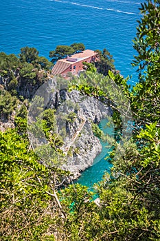 The famous Villa Malaparte on the island of Capri, Italy