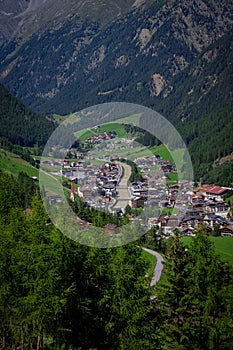 Famous village of Soelden in Austria - a popular winter sports area