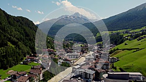 Famous village of Soelden in Austria - Solden from above