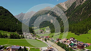 Famous village of Soelden in Austria - Solden from above