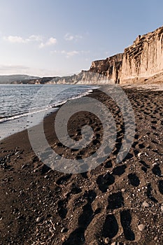Famous Vlichada Beach in Santorini, Greece