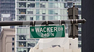 Wacker Drive Street Sign in Chicago photo