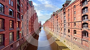 Famous Warehouse District in the city of Hamburg Germany