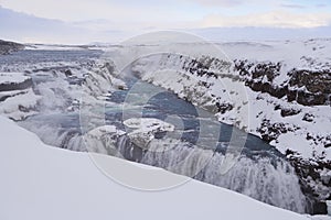 Famous waterfall Gullfoss, Iceland