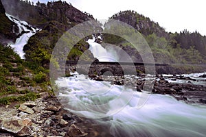 Famous waterfall Lotefossen