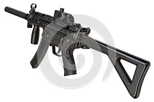 Famous weapon - german submachine gun MP5 with silencer photo