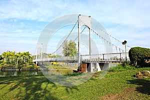 Famous white hanging bridge of Nong Prajak Park