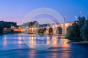 The famous Wilson Bridge over the River Loire in Tours city