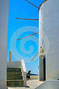 Famous windmill in Oia, Santorini