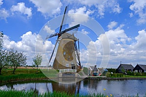 Famous windmill park Kinderdijk in Holland, Netherlands