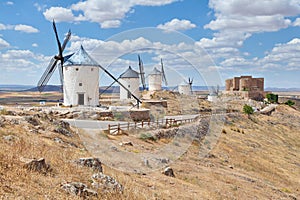 Famous windmills of Consuegra, Toledo province, Spain
