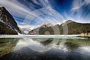 Famous wonderful Lake Louise landscape, Banff National Park, Alberta, Canada