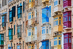 Famous wooden balconies of Malta.