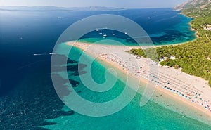 Famous Zlatni rat beach in Bol, Island Brac, Croatia photo
