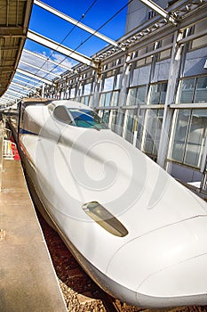 Famouse Japanese Shinkansen Bullet Train In Tokyo, Japan