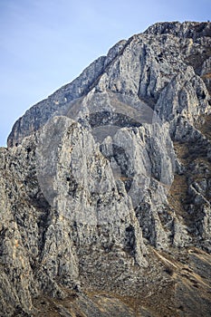 Famouse romanian limestone cliff detail in Rimetea photo