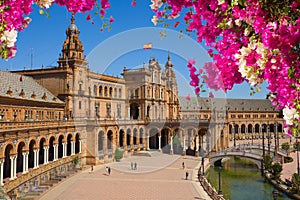 Famouse square of Spain in Seville, Spain