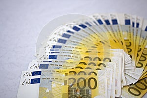 Fan of 200 euro notes