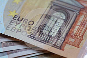 Fan of 50 euro banknotes