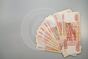 Fan of 5000 Russian rubles currencies
