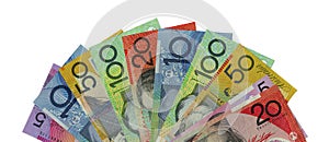 A fan of Australian bank notes