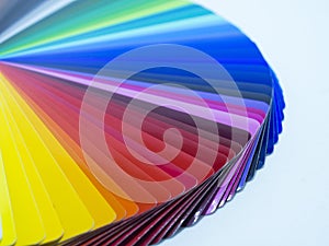 Fan of colorful adhesive vinyl. Isolated.