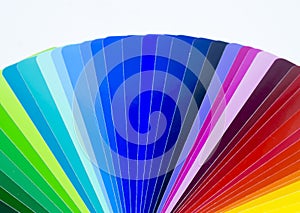 Fan of colorful adhesive vinyl. Isolated.