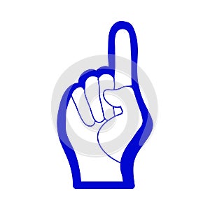 Fan Foam Hand With Number One Gesture Icon