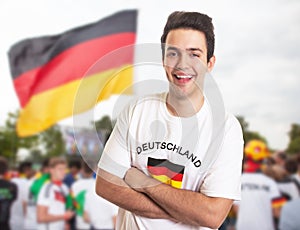 Fan in german jersey with other fans