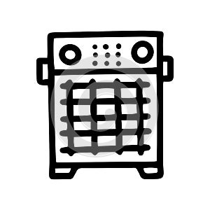 fan heater grid line vector doodle simple icon
