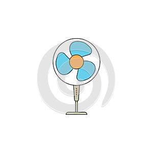 fan icon color flat. Fan icon art style, editable stroke vector. Fan