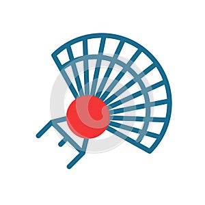 Fan icon duotone red blue colour chinese new year symbol perfect