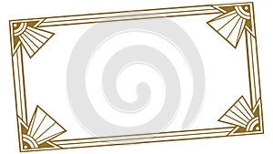 Fan-Pattern Corner Rectangular Decorative Frame, vector design Generative AI