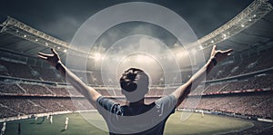 fan stadium football celebration sport people fun success event soccer. Generative AI.