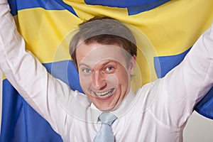 Fan with sweden flag