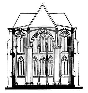 Fan-Tracery of Cloisters of Gloucester Cathedral, cathedral church of St. Peter, vintage engraving