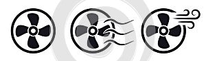 Fan ventilator propeller vector icon