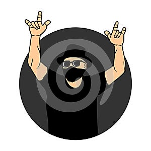 fanatical football supporters with finger gestures vector