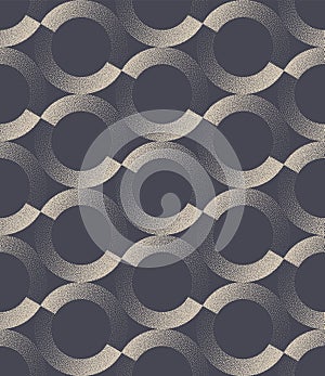 Fancy 50s 60s 70s Stipple Circles Seamless Pattern Vector Abstract Background