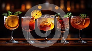 Fancy artisan cocktails and mixed drinks