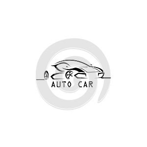 Fancy car logo illustration of a vector design template