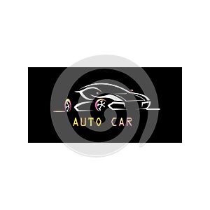 Fancy car logo illustration of a vector design template