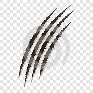 Fancy claws scratches - vector isolated. Talons cuts animal cat, dog, tiger, lion,