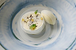 Fancy dessert in gourmet restaurant