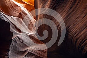 Fancy fiery sand forms of the Lower Antelope Canyon Arizona