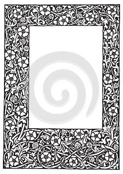 Fancy floral filagree frame vector illustration