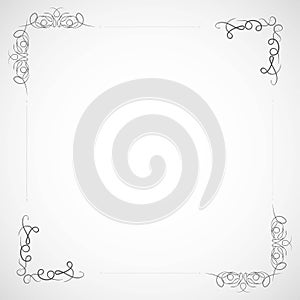 Fancy frame border with decorative ornament. Vector illustration